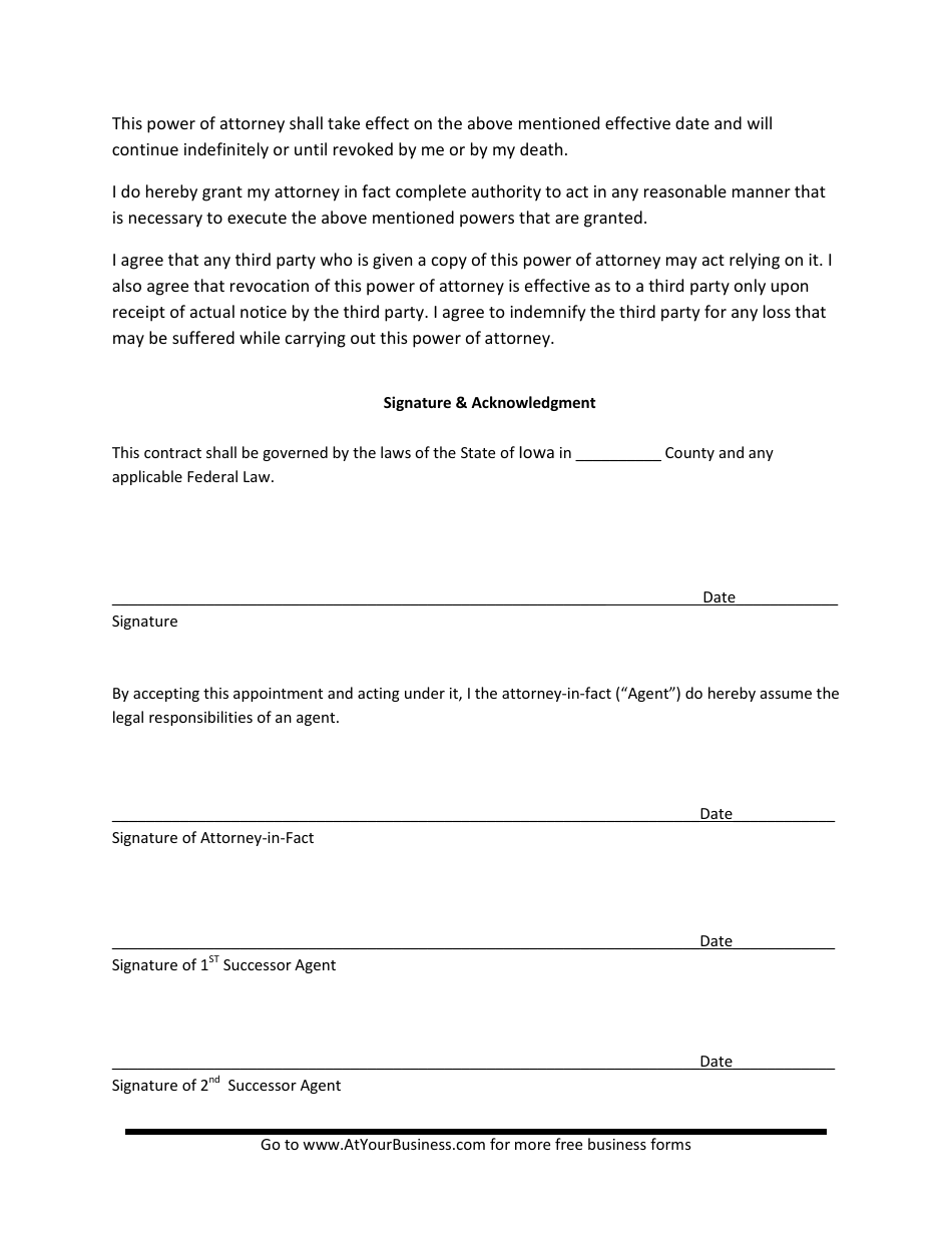 Iowa Power Of Attorney Form Fill Out Sign Online And Download Pdf