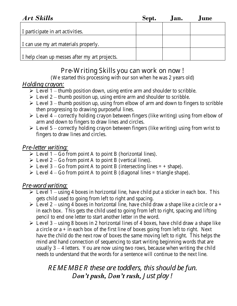 Preschool Progress Report Template - Three Year Olds, Page 4