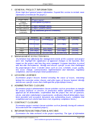 Sample Project Completion Report Form, Page 5