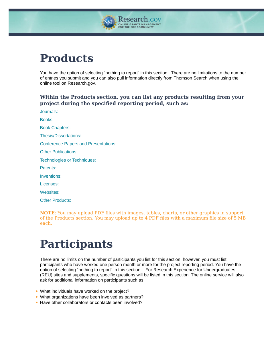 Nsf Project Reporting Format - Fill Out, Sign Online And Download Pdf 