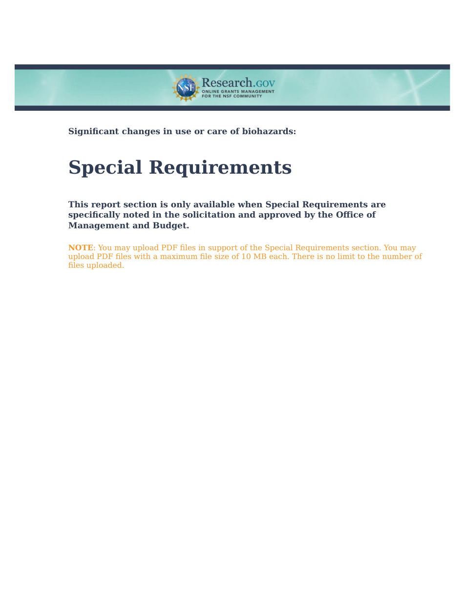 Nsf Project Reporting Format, Page 6