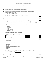 Document preview: Grant Proposal Checklist Template