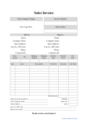 Document preview: Sales Invoice Template