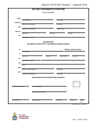 Document preview: Baptism Certificate Template - the Catholic Archdiocese of Edmonton