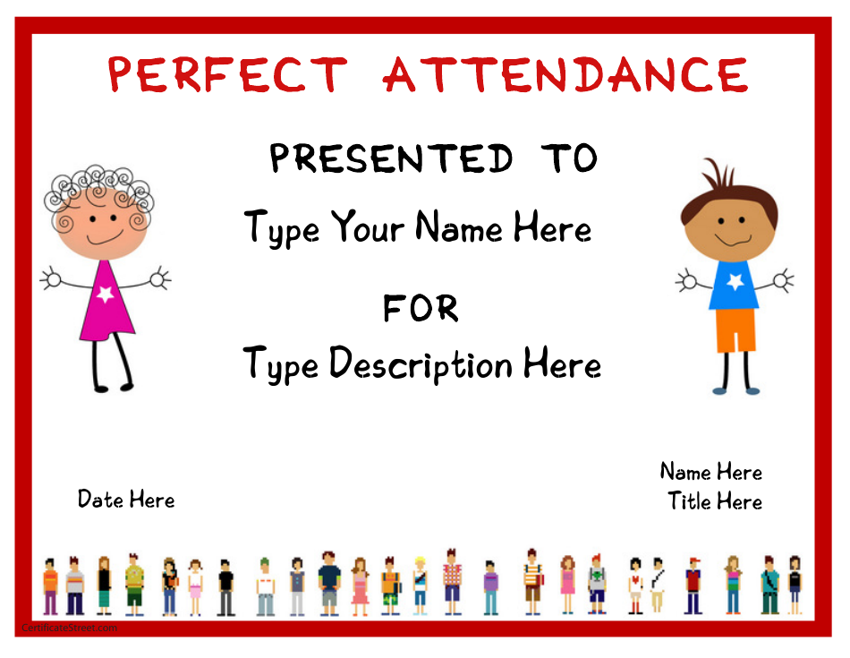 Pre-school Certificate of Attendance Template Preview