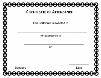 Document preview: Certificate of Attendance Template - Black Frame