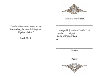 Baby Dedication Certificate Template - Beautiful, Page 2
