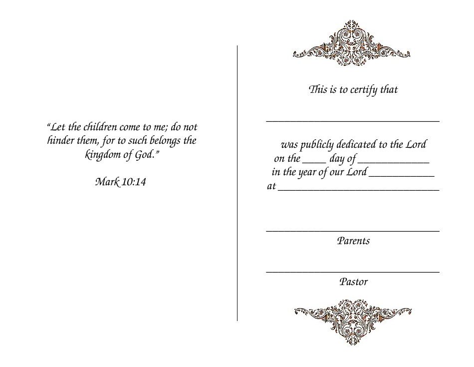 Baby Dedication Certificate Template - Beautiful, Page 2