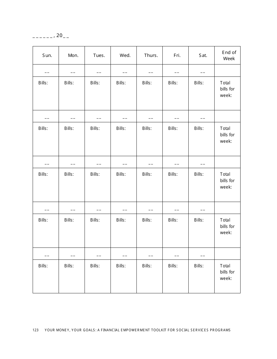 Bill Calendar Template, Page 3