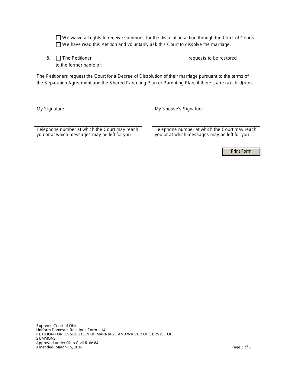 Uniform Domestic Relations Form 14 Fill Out, Sign Online and Download