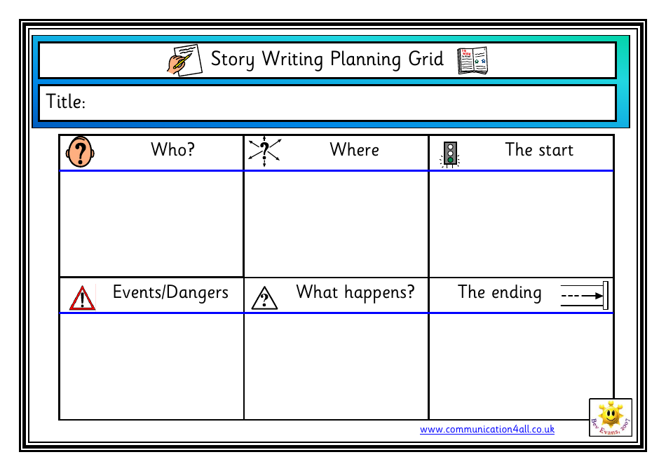 Story Writing Planning Grid Template