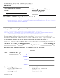 Form DC-415 Notice of Application and Motion for Remission of Bail Forfeited Pursuant to Cpl 540.30 - Suffolk County, New York