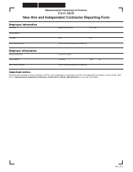 Document preview: Form NHR New Hire and Independent Contractor Reporting Form - Massachusetts