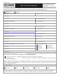 Document preview: Form R-20212A Offer in Compromise Application - Louisiana