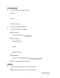 Form 10:410B Life Settlement Disclosure Document Part B - Kentucky, Page 2