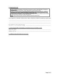 Spill or Incident Report Form - Washington, Page 2