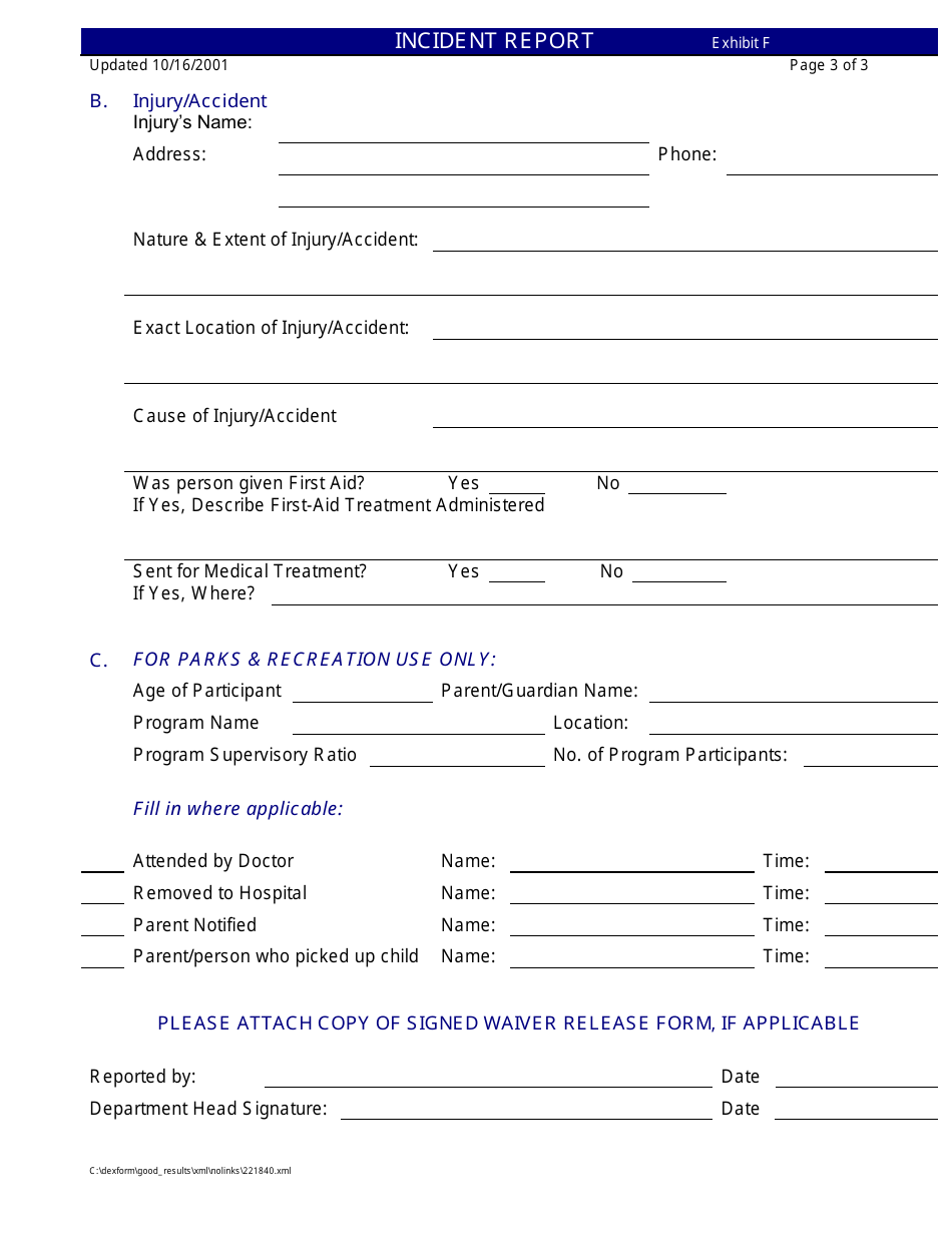 Incident Report Template - Blue, Page 3