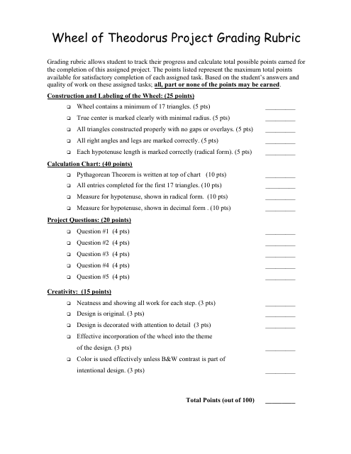 &quot;Wheel of Theodorus Project Worksheets&quot; Download Pdf
