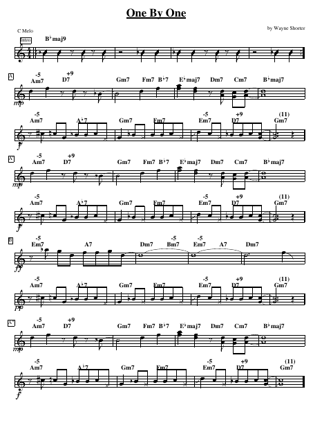 Wayne Shorter - One by One Sheet Music Preview