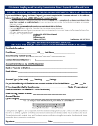 Document preview: Direct Deposit Enrollment Form - Oklahoma
