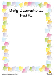&quot;Daily Observational Post-its Template&quot;