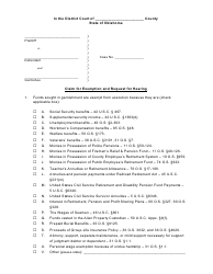 Form 22 &quot;Claim for Exemption and Request for Hearing&quot; - Oklahoma