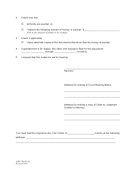 Form 22 Claim for Exemption and Request for Hearing - Oklahoma, Page 2