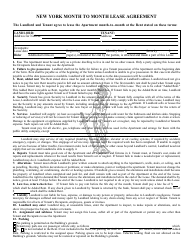&quot;Month-To-Month Lease Agreement Template&quot; - New York