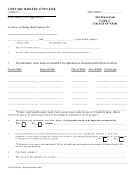 Form CIV-GP-82F &quot;Petition for Family Change of Name&quot; - New York City