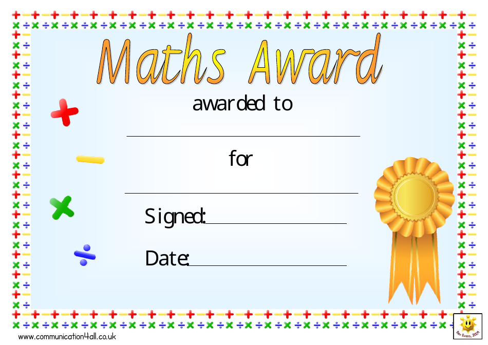 Math Certificate Template