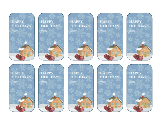 Document preview: Happy Holidays Gift Tag Templates - House