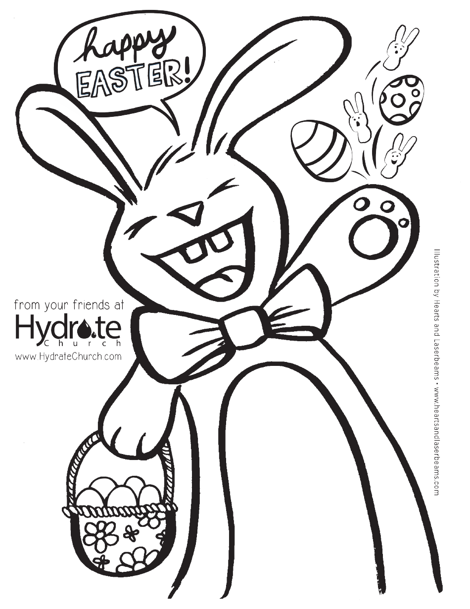 Happy Easter Bunny Coloring Sheet