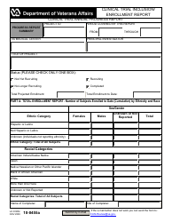Document preview: VA Form 10-0455a Clinical Trial Inclusion/ Enrollment Report