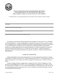 Document preview: VA Form 10-0094h Education Affiliation Agreement Between the Department of Veterans Affairs (VA) and a Non-VA Health Care Facility or Agency