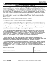 Document preview: VA Form 10-0144 Certification Regarding Lobbying