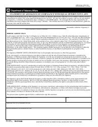 Document preview: VA Form 10-0144a Statement of Assurance of Compliance With Equal Opportunity Laws