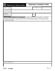 Document preview: VA Form 10-1086 Research Consent Form