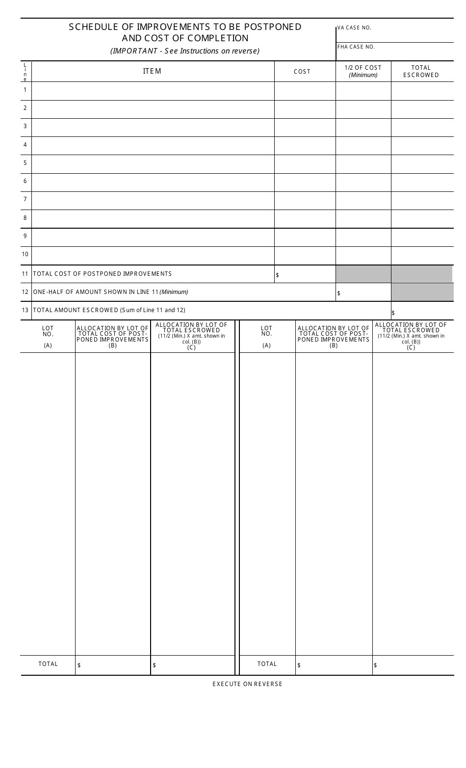 VA Form 26-1849 Escrow Agreement for Postponed Exterior Onsite Improvements, Page 3