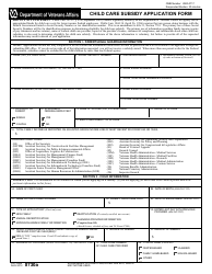 Document preview: VA Form 0730a Child Care Subsidy Application Form