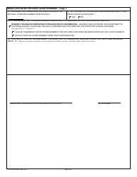 VA Form 0928d Media and News Release Questionnaire, Page 2