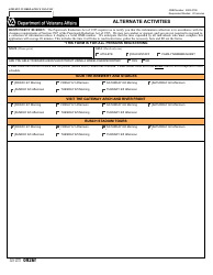 Document preview: VA Form 0926f Alternate Activities