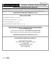 Document preview: VA Form 0926g National Veterans Golden Age Games Non-athlete Registration Checklist