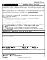 VA Form 29-357 Claim for Disability Insurance - Government Life Insurance