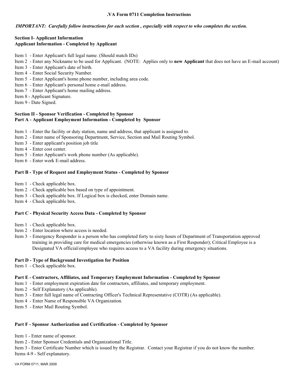VA Form 0711 Request for Personal Identity Verification Card, Page 4