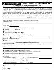 VA Form 0928c National Veterans Summer Sports Clinic General Medical/Physical Exam Form