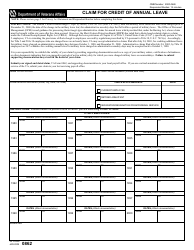 VA Form 0862 Claim for Credit of Annual Leave