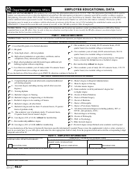 Document preview: VA Form 4637 Employee Educational Data