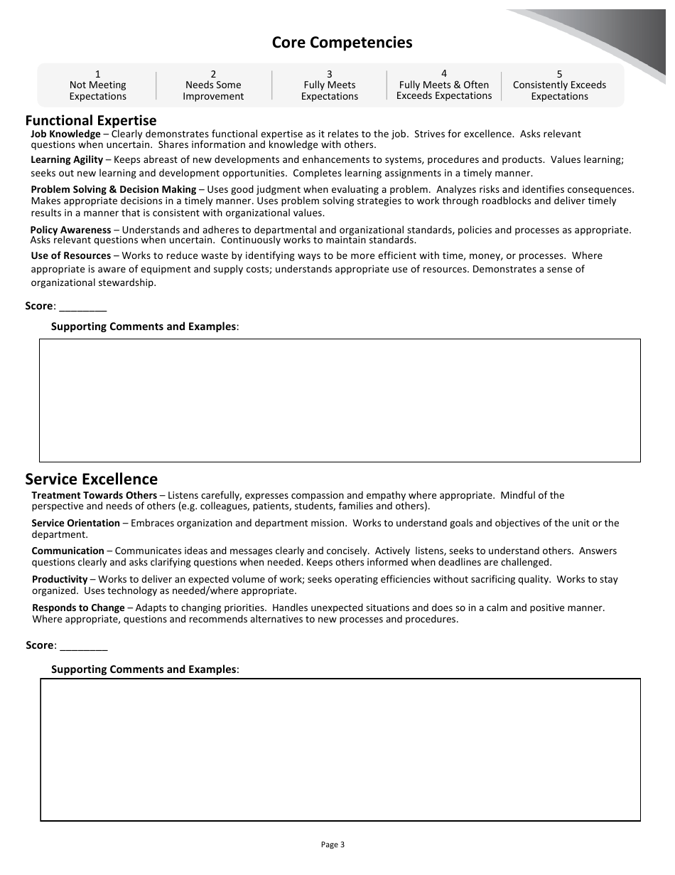Performance Review Form - Leaders - University of Rochester, Page 3