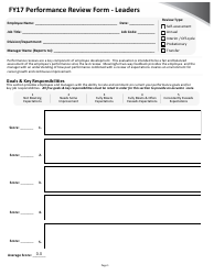 Document preview: Performance Review Form - Leaders - University of Rochester