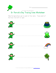 Document preview: St. Patrick's Day Tracing Lines Worksheet